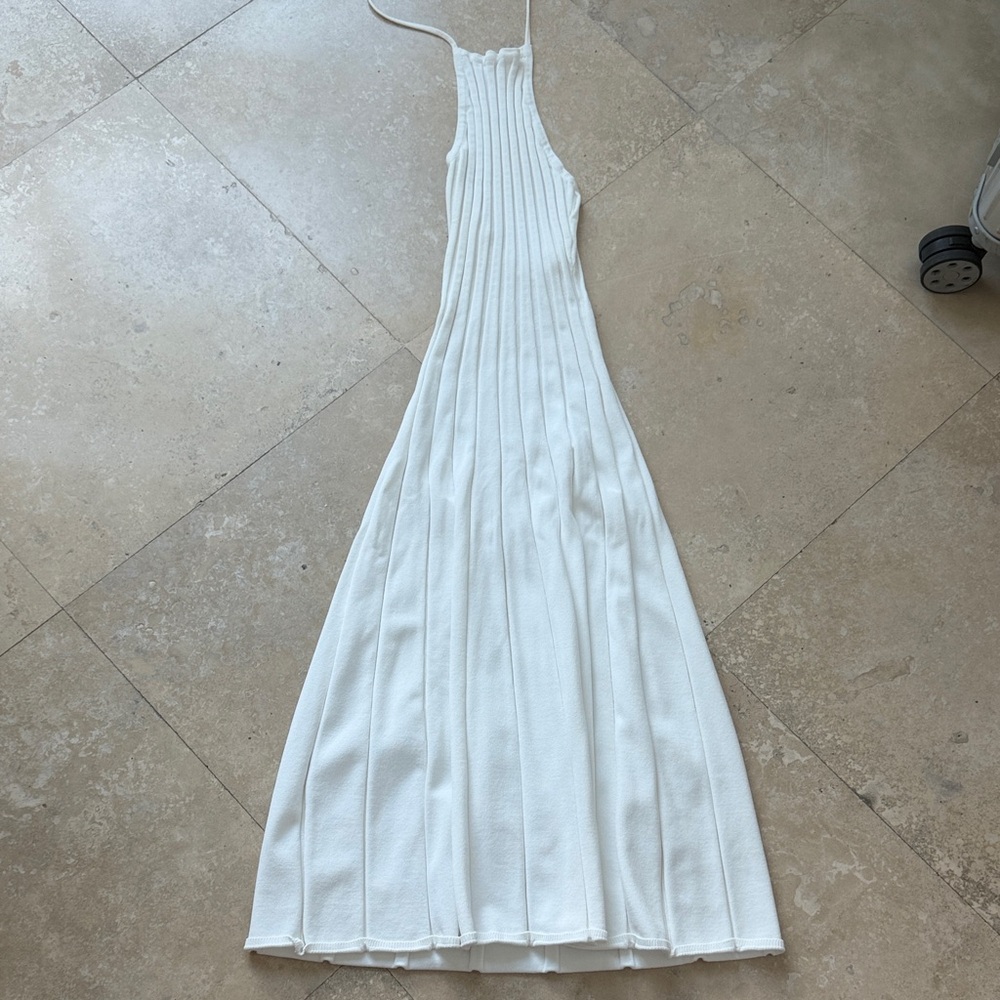 Meshki White Ribbed Halter Maxi - Picture 4 of 6